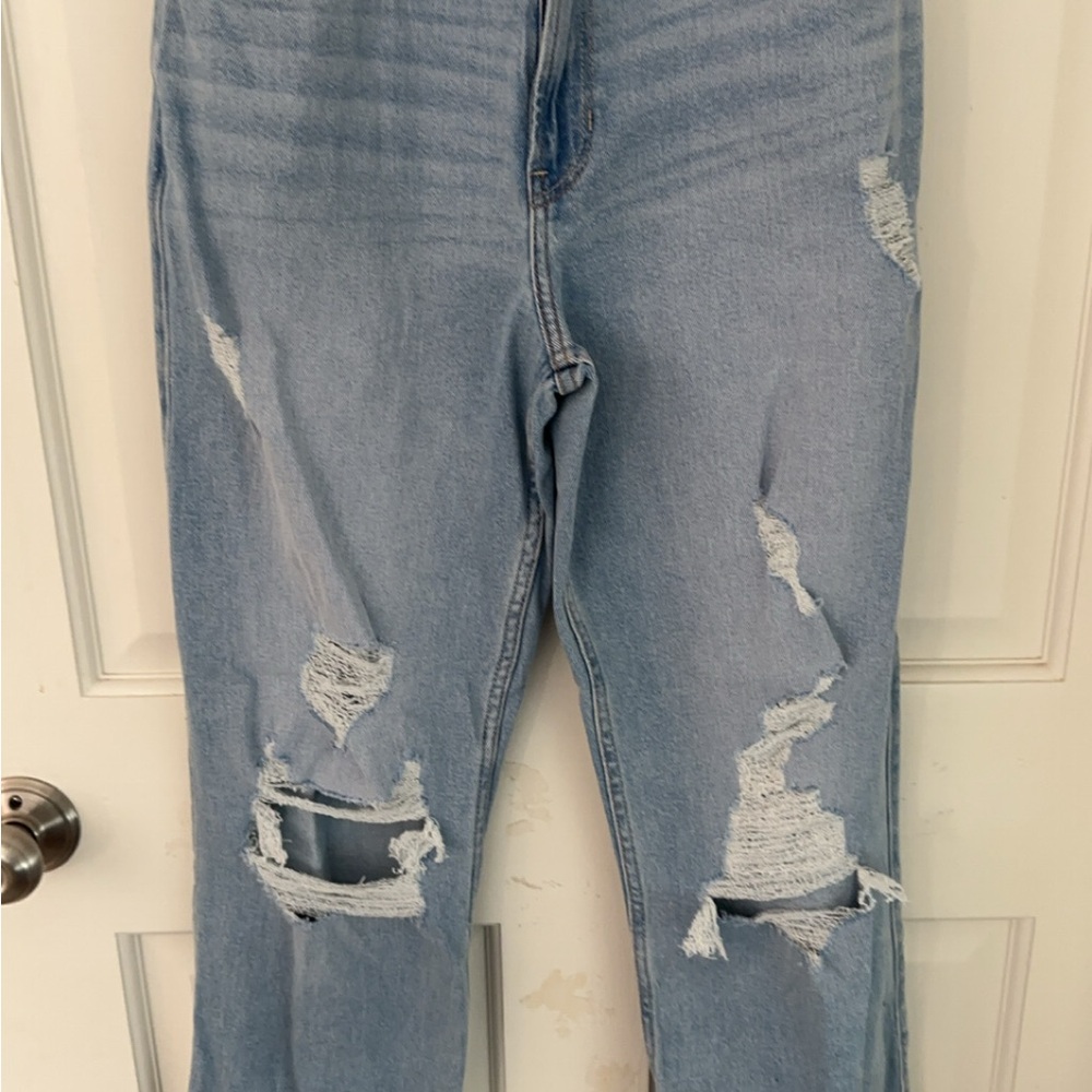Distressed Light Blue Denim Jeans